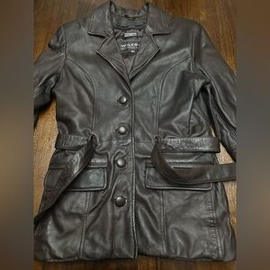 Wilson’s belted leather jackets. Women’s size small